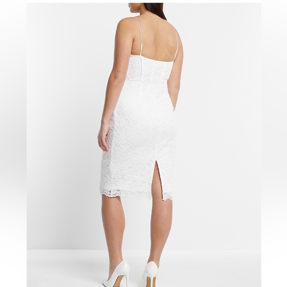 Express Bridal Lace Corset Sheath Dress - Picture 5 of 5